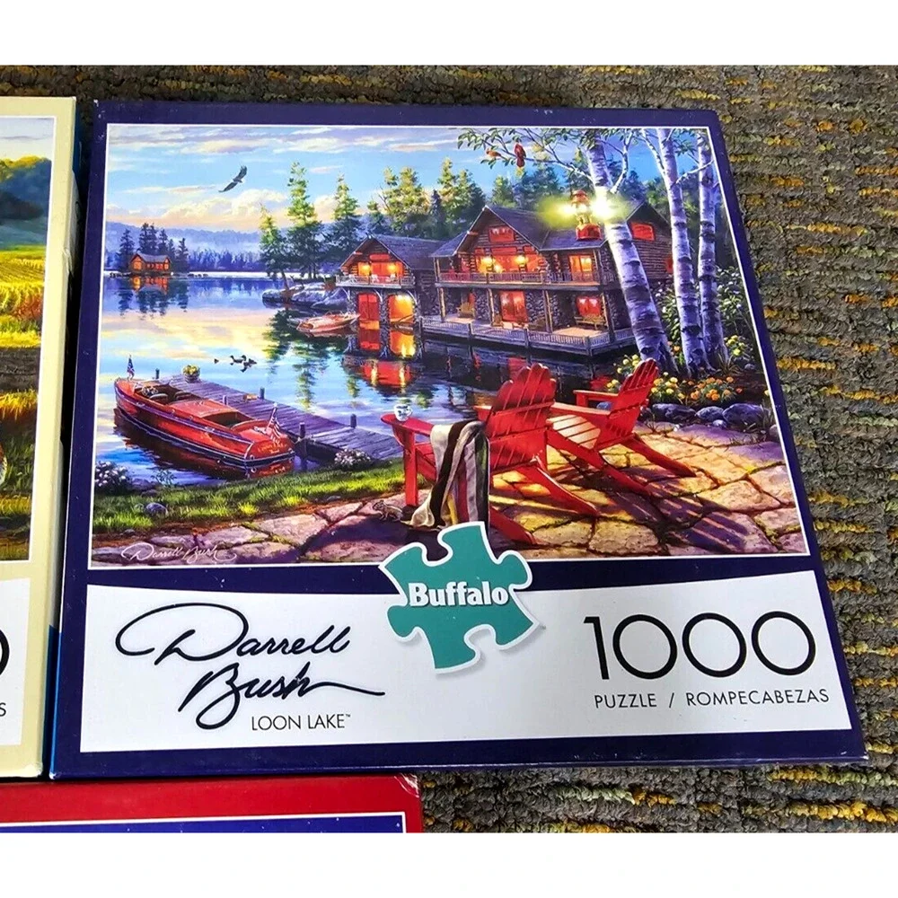 Puzzle Lot of 3 Complete! Darrell Bush Puzzle Farm - Christmas Farm & Lake